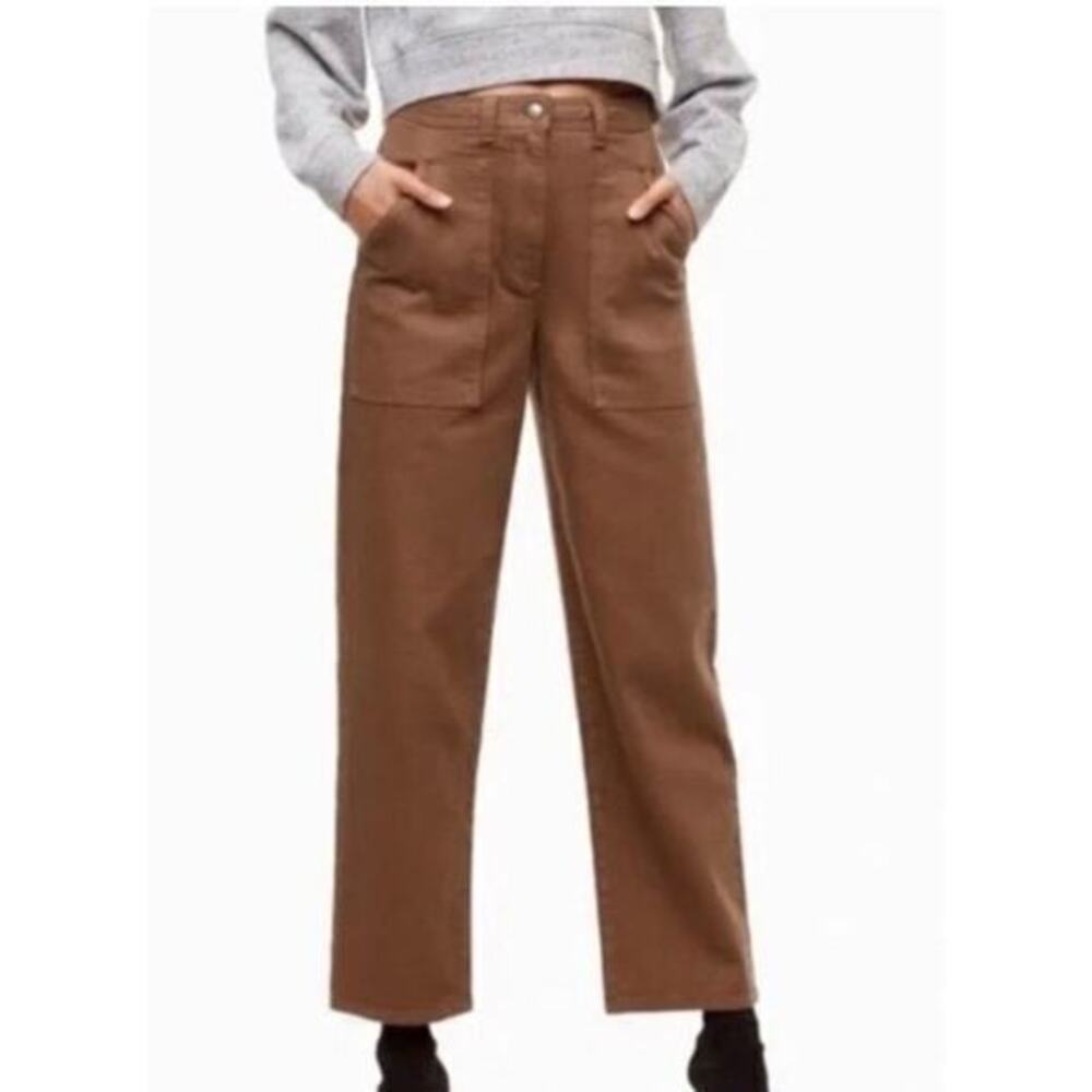 Aritzia Wilfred Free Modern Utility Pant Brown size 4